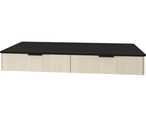 Waschtischunterschrank mit 2 Schubladen Devo Lotos BxHxT 120 x 16 cm x 53 cm Frontfarbe structure avola cremeweiß