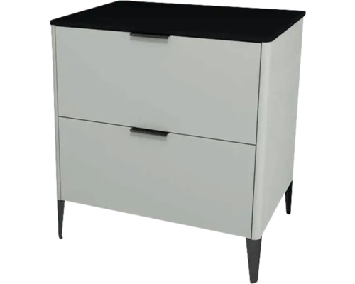 Waschtischunterschrank mit 2 Schubladen Devo Lotos BxHxT 70 x 76 cm x 53 cm Frontfarbe perfect touch stahlgrau