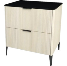 Waschtischunterschrank mit 2 Schubladen Devo Lotos BxHxT 70 x 76 cm x 53 cm Frontfarbe structure avola cremeweiß