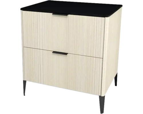 Waschtischunterschrank mit 2 Schubladen Devo Lotos BxHxT 70 x 76 cm x 53 cm Frontfarbe structure avola cremeweiß