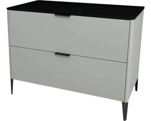 Waschtischunterschrank mit 2 Schubladen Devo Lotos BxHxT 100 x 76 cm x 53 cm Frontfarbe perfect touch stahlgrau