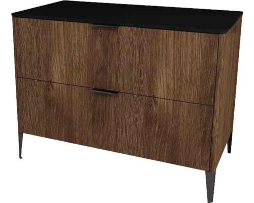 Waschtischunterschrank mit 2 Schubladen Devo Lotos BxHxT 100 x 76 cm x 53 cm Frontfarbe bronze expressive oak