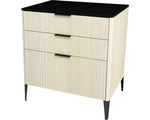 Waschtischunterschrank mit 3 Schubladen Devo Lotos BxHxT 70 x 76 cm x 53 cm Frontfarbe structure avola cremeweiß Waschtischunterschrank mit 3 Schubladen Devo Lotos BxHxT 70 x 76 cm x 53 cm Frontfarbe structure avola cremeweiß