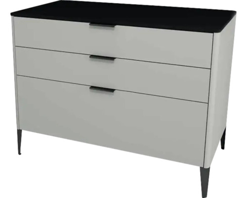 Waschtischunterschrank mit 3 Schubladen Devo Lotos BxHxT 100 x 76 cm x 53 cm Frontfarbe perfect touch stahlgrau