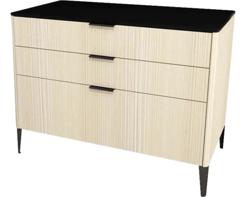 Waschtischunterschrank mit 3 Schubladen Devo Lotos BxHxT 100 x 76 cm x 53 cm Frontfarbe structure avola cremeweiß