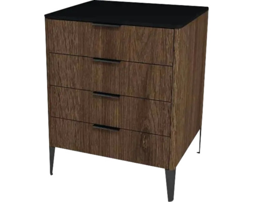 Waschtischunterschrank mit 4 Schubladen Devo Lotos BxHxT 60 x 76 cm x 53 cm Frontfarbe bronze expressive oak