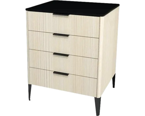 Waschtischunterschrank mit 4 Schubladen Devo Lotos BxHxT 60 x 76 cm x 53 cm Frontfarbe structure avola cremeweiß