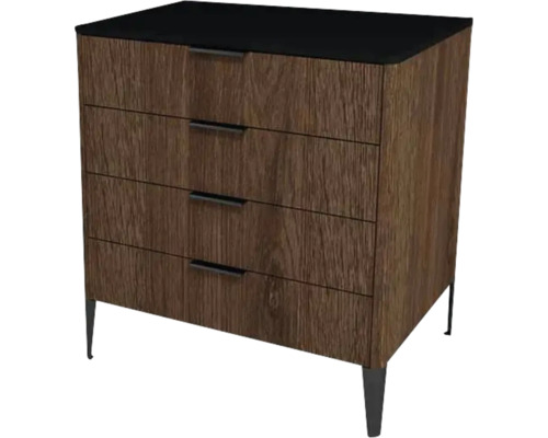 Waschtischunterschrank mit 4 Schubladen Devo Lotos BxHxT 70 x 76 cm x 53 cm Frontfarbe bronze expressive oak