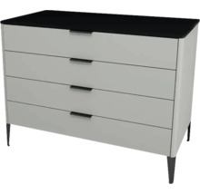 Waschtischunterschrank mit 4 Schubladen Devo Lotos BxHxT 100 x 76 cm x 53 cm Frontfarbe perfect touch stahlgrau