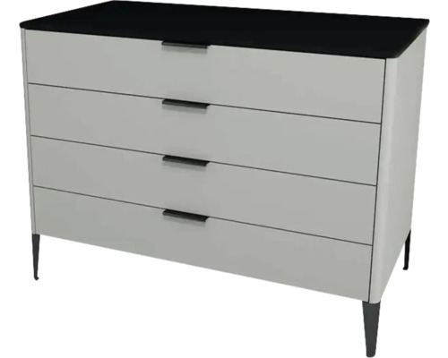 Waschtischunterschrank mit 4 Schubladen Devo Lotos BxHxT 100 x 76 cm x 53 cm Frontfarbe perfect touch stahlgrau