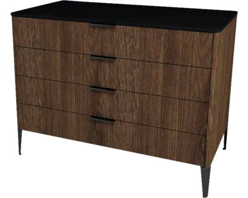 Waschtischunterschrank mit 4 Schubladen Devo Lotos BxHxT 100 x 76 cm x 53 cm Frontfarbe bronze expressive oak