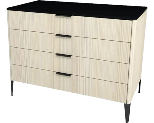 Waschtischunterschrank mit 4 Schubladen Devo Lotos BxHxT 100 x 76 cm x 53 cm Frontfarbe structure avola cremeweiß