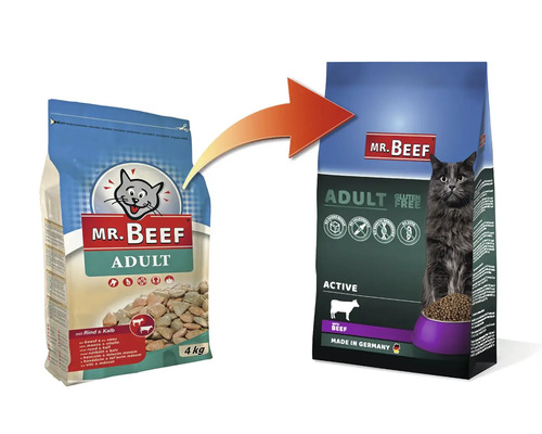 Katzenfutter trocken MR.BEEF Activ 3 kg Rind ohne Gentechnik, ohne industriellen Zuckerzusatz, ohne Farbstoffe, ohne Soja Hergestellt in Deutschland