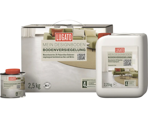 Lugato Bodenversiegelung Mein Designboden 2,5 kg Lugato Mein Designboden Bodenversiegelung Set mit Härter und Harz