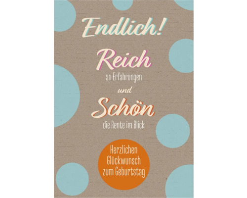 Postkarte Geburtstag Endlich Reich Und Schön 10,5x14,8 cm