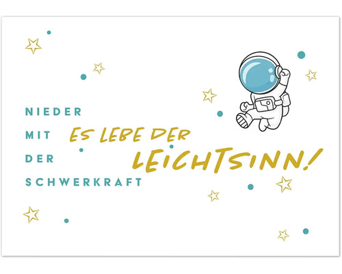 Postkarte Gold Nieder Mit Der Schwerkraft 14,8x10,5 cm