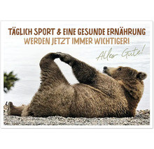Postkarte Geburtstag Täglich Sport & eine gesunde Ernährung 14,8x10,5 cm