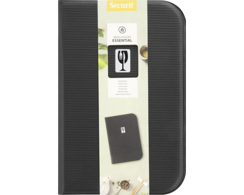 Schwarze A5 Menühalter Essential von Securit