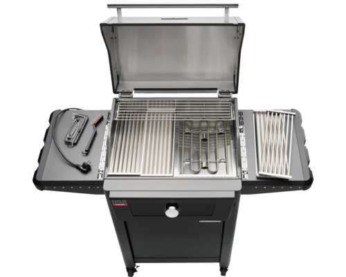 Offener Elektrogrill mit Grillrost und Zubehör