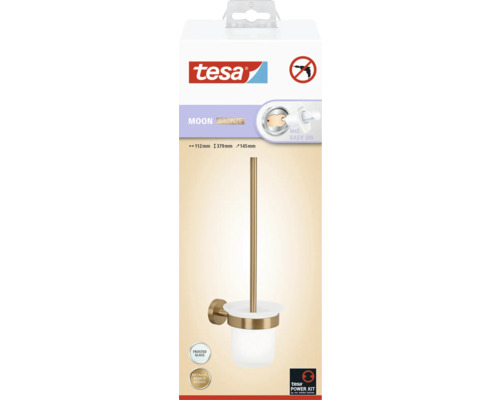 Tesa Moon WC-Garnitur Bronze mit Glasbehälter