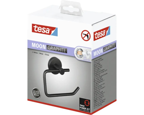 Tesa Moon Graphite Toilettenpapierhalter in Verpackung