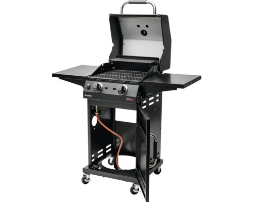 Gasgrill mit zwei Brennern, Ablageflächen und Unterschrank