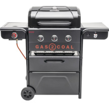 Gasgrill mit drei Brennern und integriertem Kohlebehälter