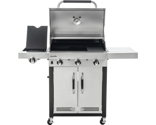 Gasgrill mit drei Brennern, Seitenkochfeld und Unterschrank