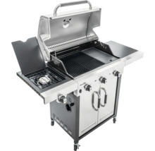 Offener Gasgrill mit Seitenbrenner und Stauraum