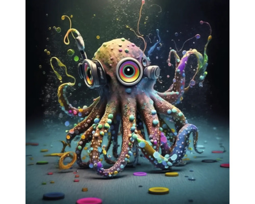 Giclée Leinwandbild Octopus 0190 60x60 cm