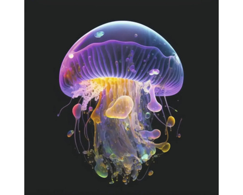 Giclée Leinwandbild Jelly fish 0189 60x60 cm