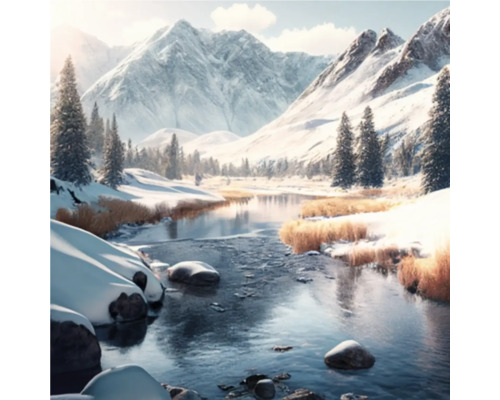 Giclée Leinwandbild Winter landscape 0087 60x80 cm