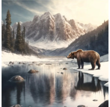 Giclée Leinwandbild Winter Bear 0081 60x80 cm