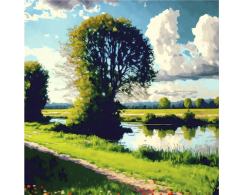 Giclée Leinwandbild Summer landscape 0199 60x80 cm