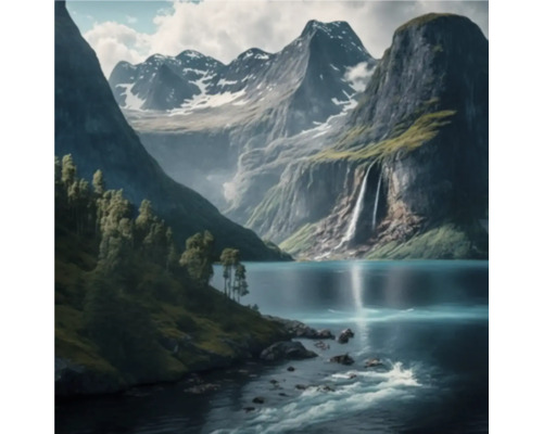 Giclée Leinwandbild Norway fjord 0159 60x80 cm