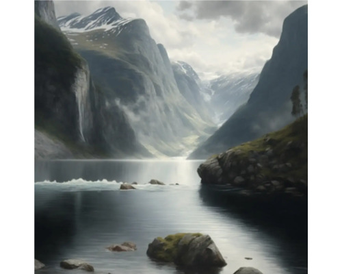 Giclée Leinwandbild Norway fjord 0158 60x80 cm
