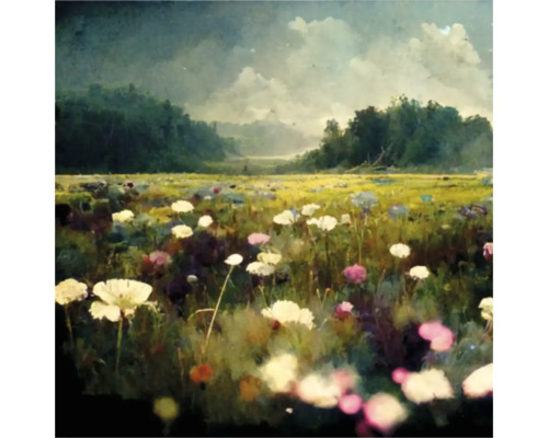 Giclée Leinwandbild Field of wildflowers 04 60x80 cm
