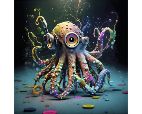 Giclée Leinwandbild Octopus 0190 60x80 cm