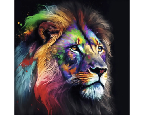 Giclée Leinwandbild Colorfull lion 146 60x80 cm