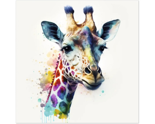 Giclée Leinwandbild Colorfull Giraffe 142 60x80 cm