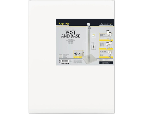 Securit Information Display Ständer und Sockel aus Edelstahl