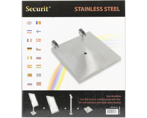 Securit Edelstahlfuß 40x40 cm für Ständer und Displays
