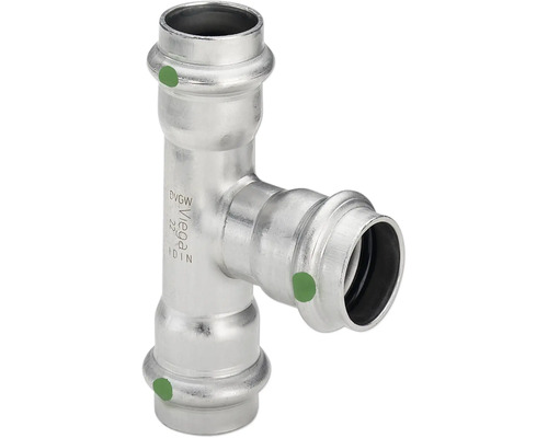 Viega Sanpress Pressfitting mit SC-Contur T-Stück 15mm inox 435851 Viega T-Stück aus Edelstahl mit Pressverbindung