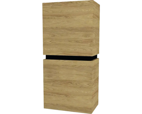 Hängeschrank mit 2 Türen und 1 Schublade Devo Viva 2.0 links BxHxT 40x84x26 cm natural hickory