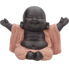Dekofigur lachender Buddha mit erhobenen Armen