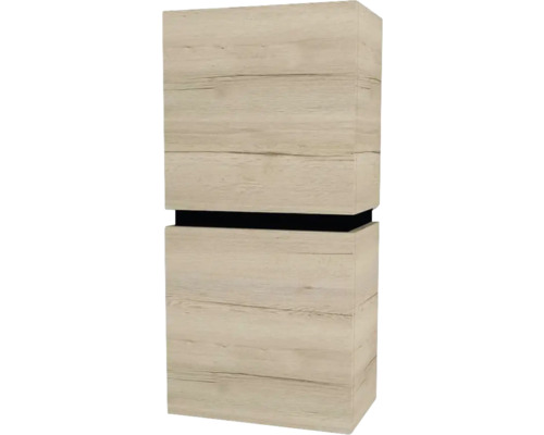 Hängeschrank mit 2 Türen Devo Viva 2.0 links BxHxT 40x84x26 cm oak halifax white Badmöbel Hochschrank mit Holzoptik