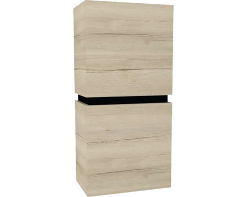 Hängeschrank mit 2 Türen Devo Viva 2.0 rechts BxHxT 40x84x26 cm oak halifax white Hochschrank aus Holz für das Badezimmer