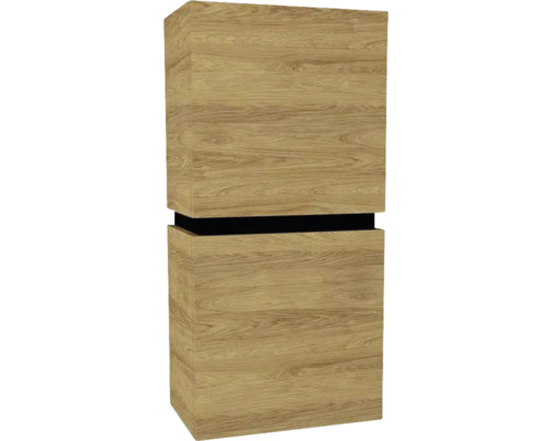 Hängeschrank mit 2 Türen Devo Viva 2.0 rechts BxHxT 40x84x26 cm natural hickory Hochschrank mit Holzdekor für Badezimmer