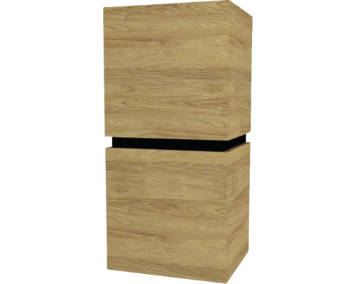 Hängeschrank mit 2 Türen Devo Viva 2.0 links BxHxT 40x84x35 cm natural hickory Holzfarbener Waschtischunterschrank mit zwei Schubladen