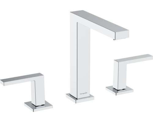 hansgrohe 3-Loch Waschtischarmatur TECTURIS E mit Push-Open Ablaufventil chrom 73030000 hansgrohe 3-Loch Waschtischarmatur TECTURIS E mit Push-Open Ablaufventil chrom 73030000